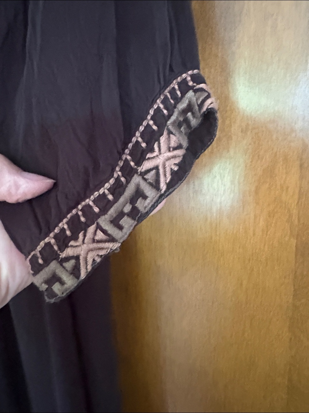 Johnny Was Dark Brown Embroidered Tunic/Dress with Multicolor Accents Gorgeous - Picture 3 of 5